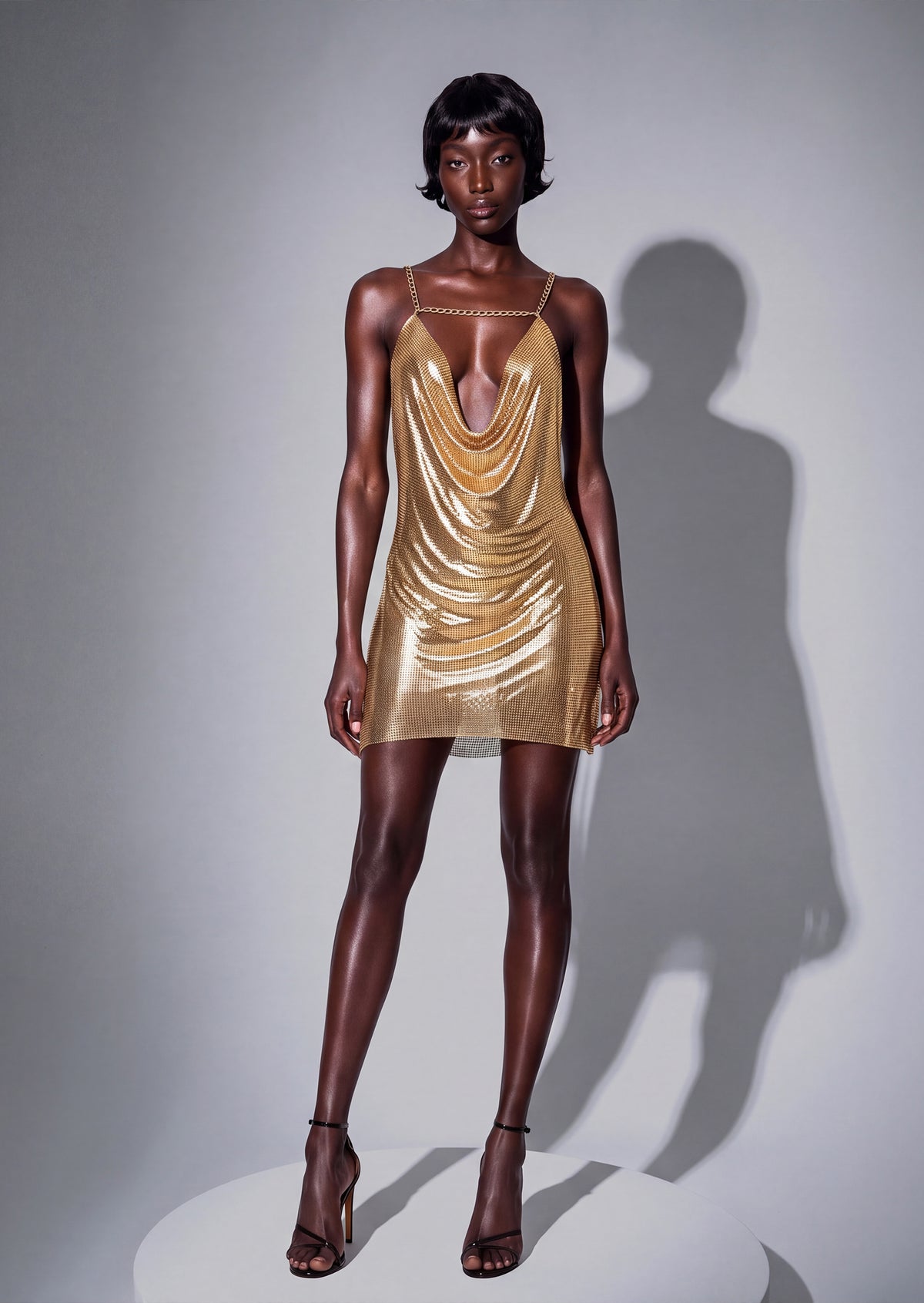 Gabriela Sequin Maxi Dress In Gold
