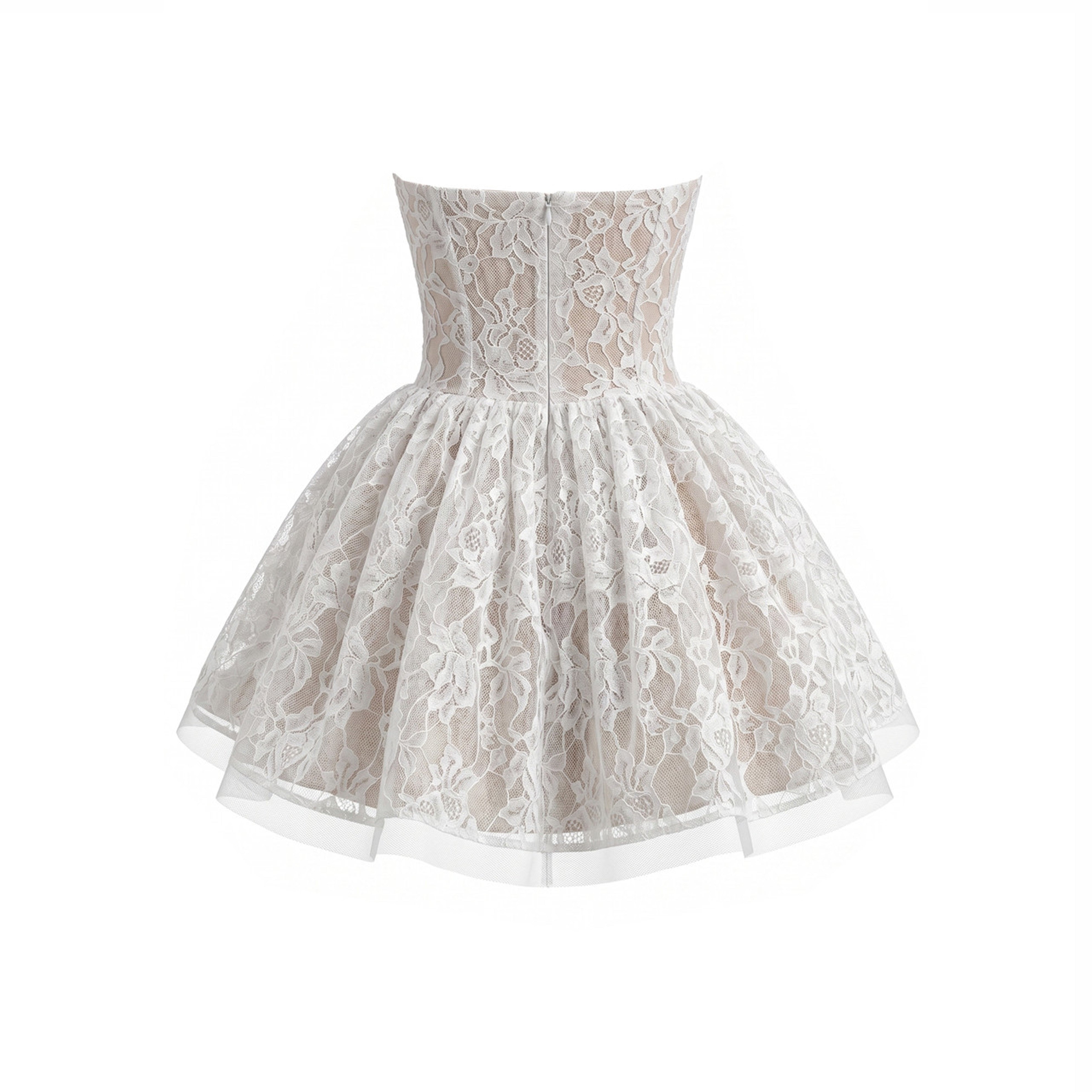 Midikleid in A-Linie mit Blumenmuster und Laternenärmeln