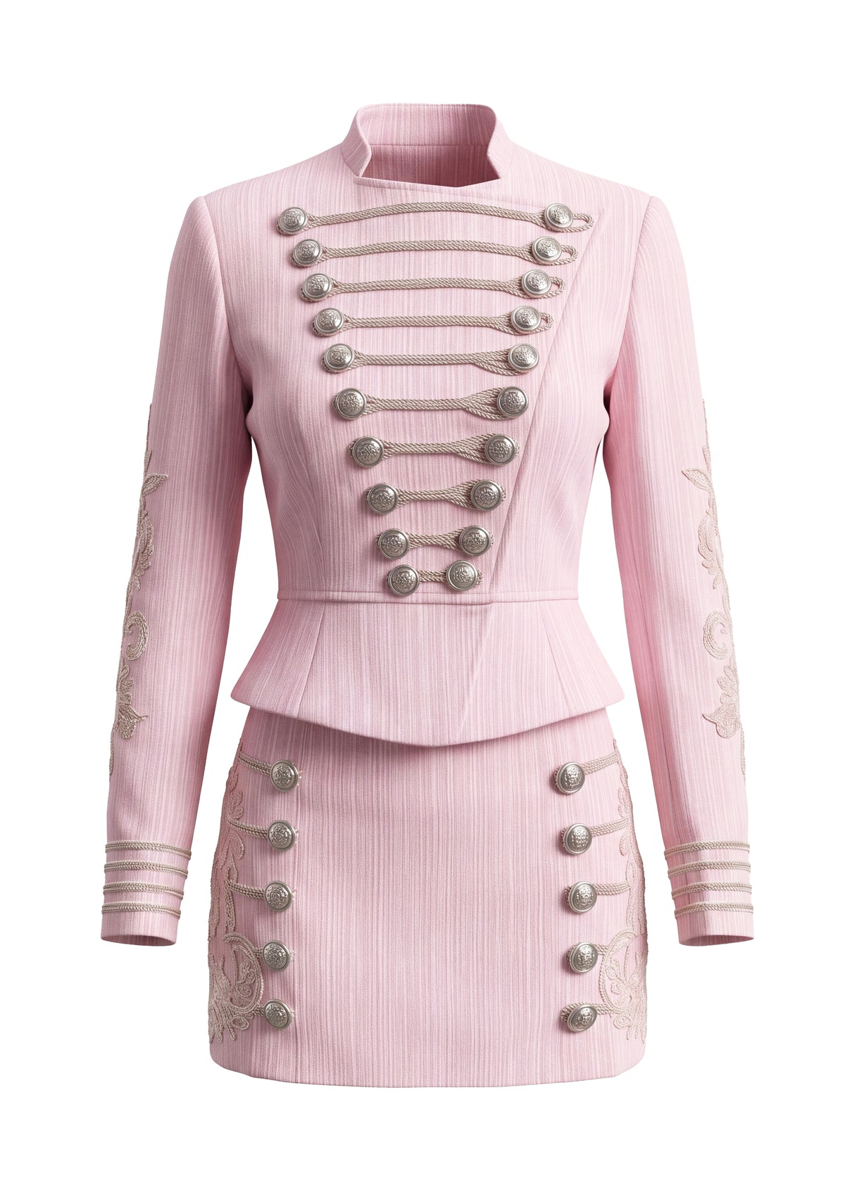 Midikleid in A-Linie mit Blumenmuster und Laternenärmeln