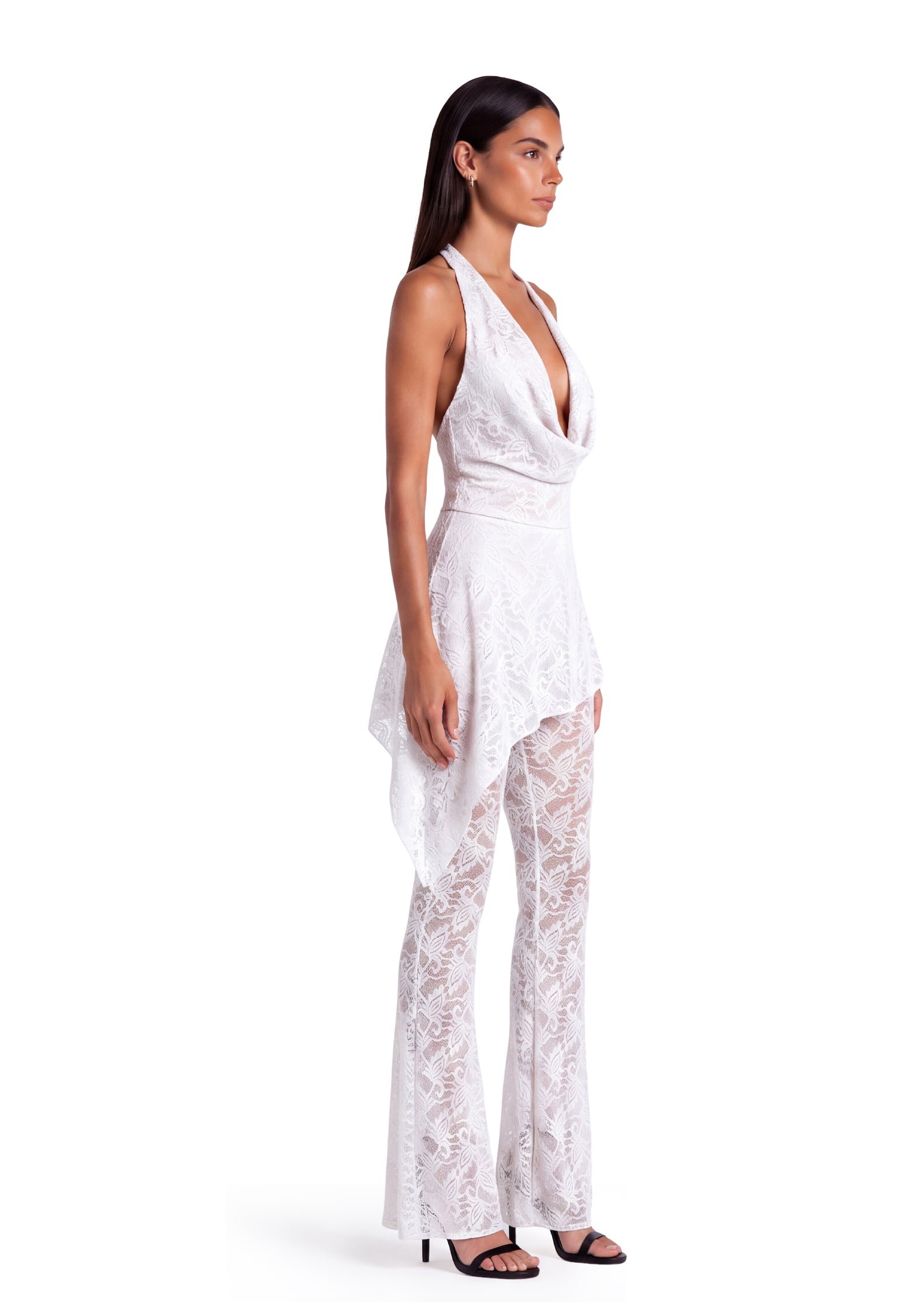 Adla Lace Two Piece Set In White