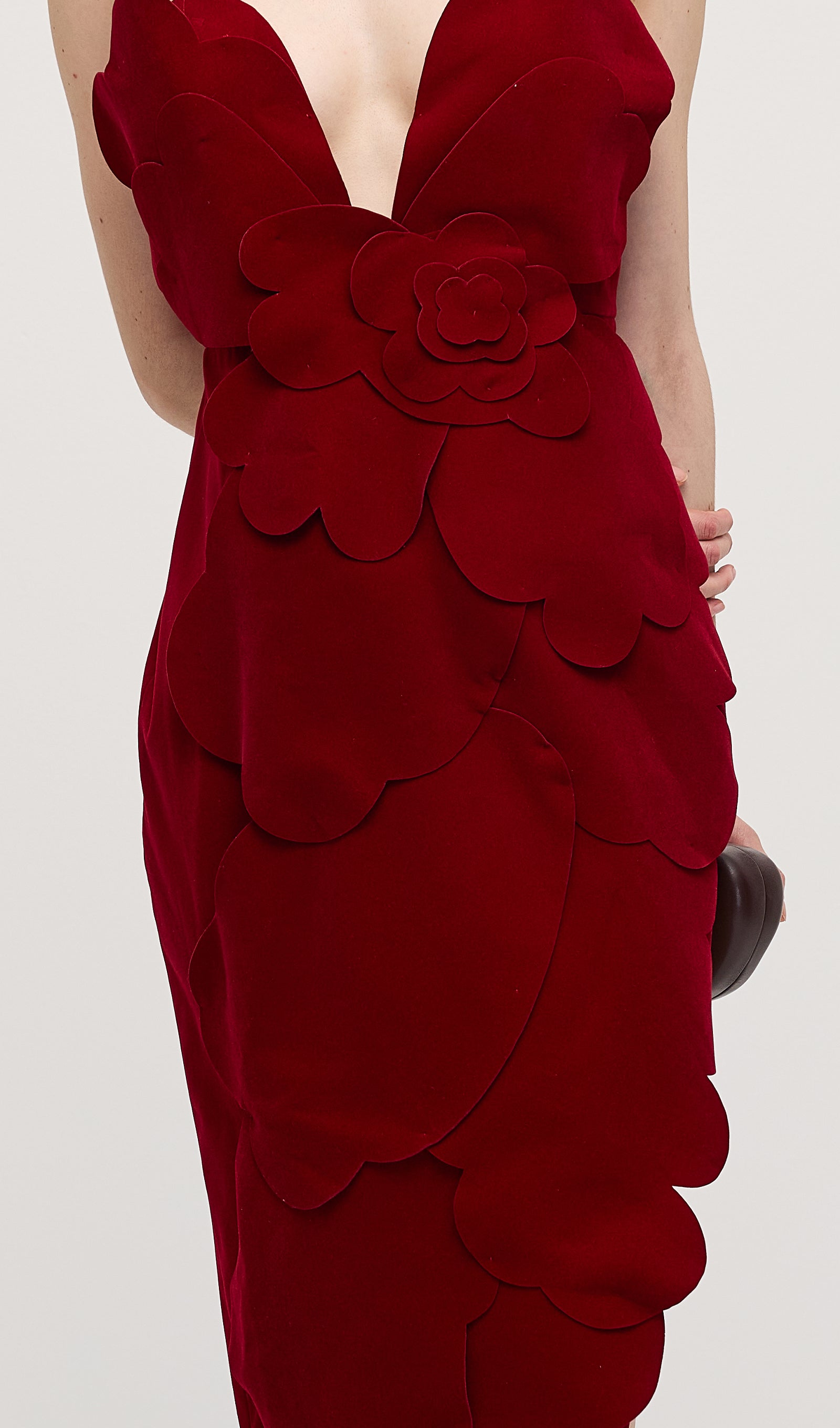 Midikleid in A-Linie mit Blumenmuster und Laternenärmeln