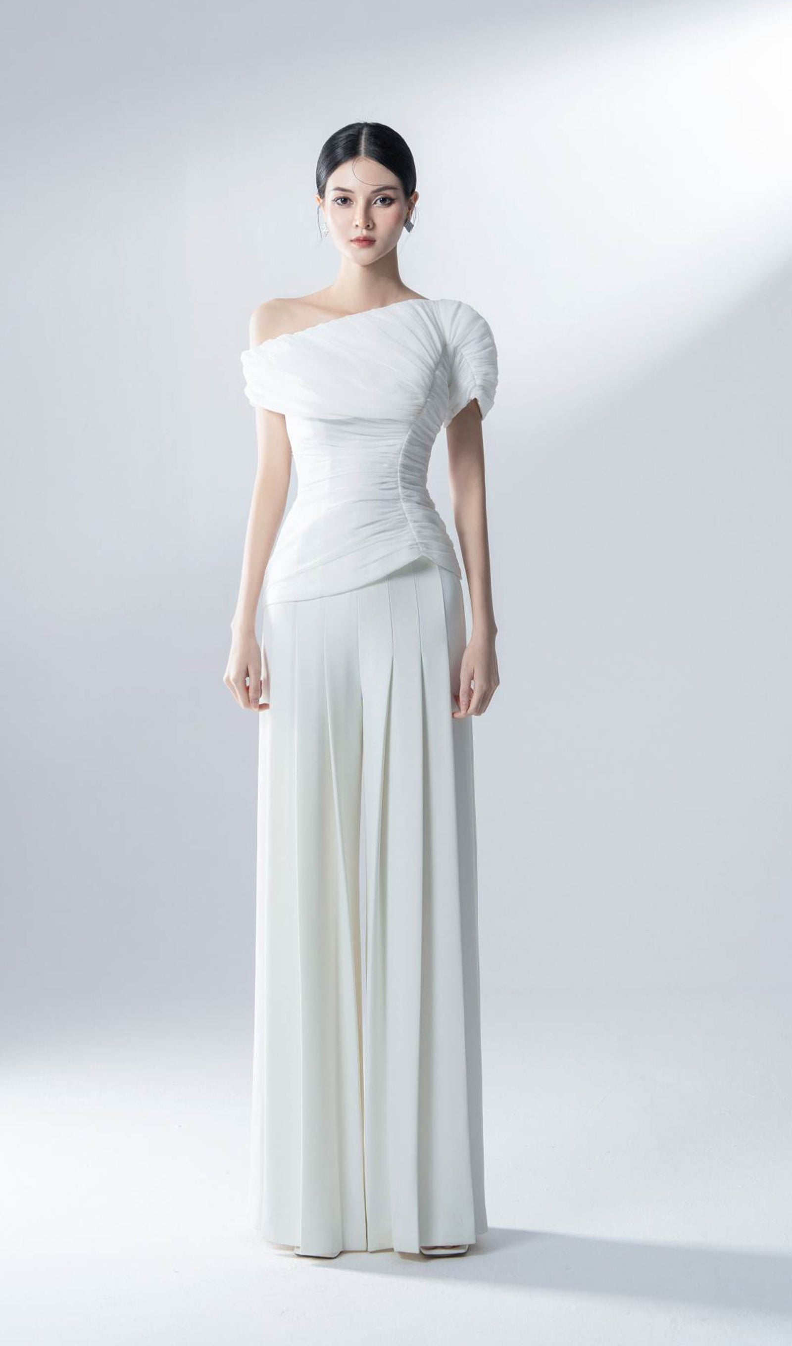 White Two Piece Pant Suit