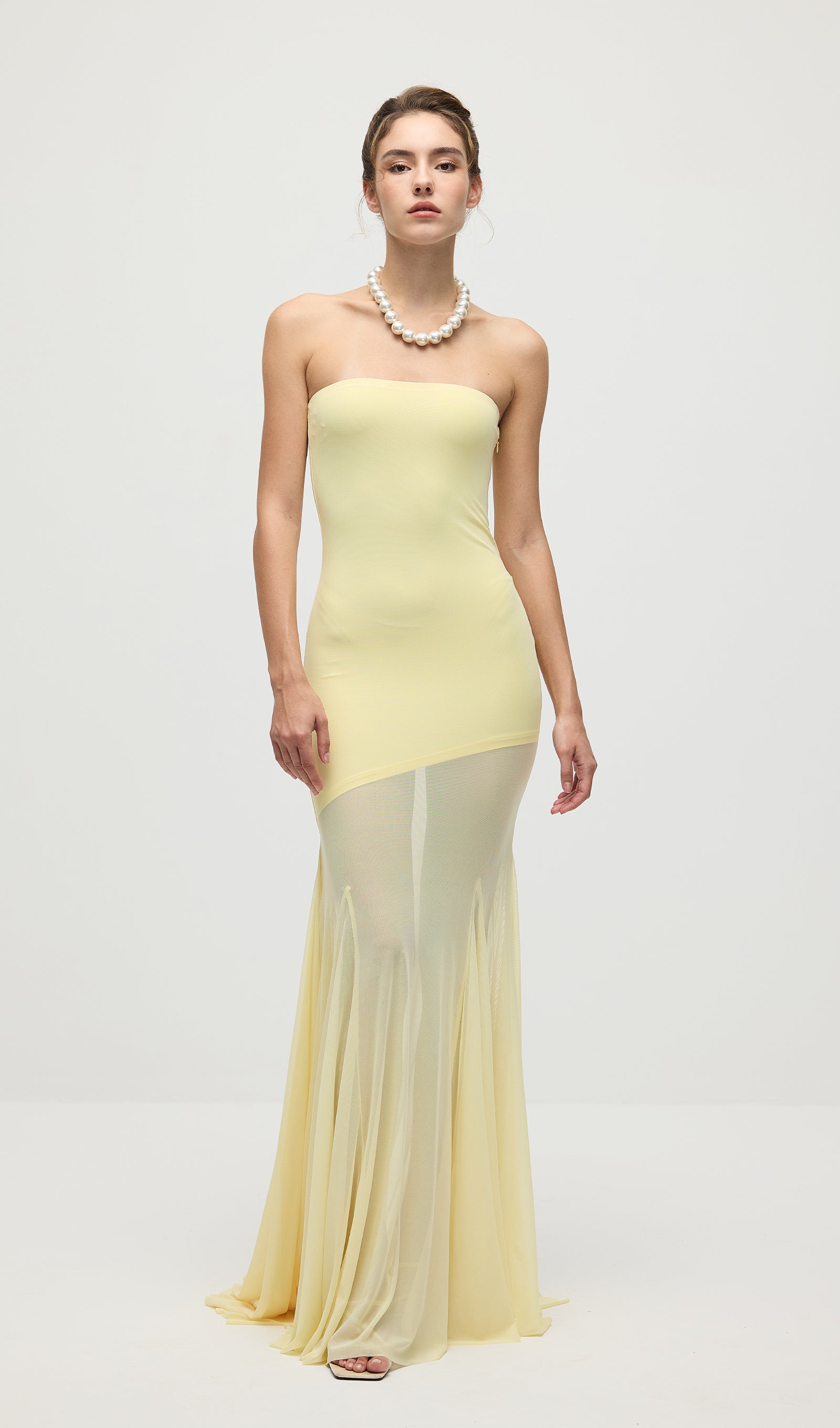 Midikleid in A-Linie mit Blumenmuster und Laternenärmeln