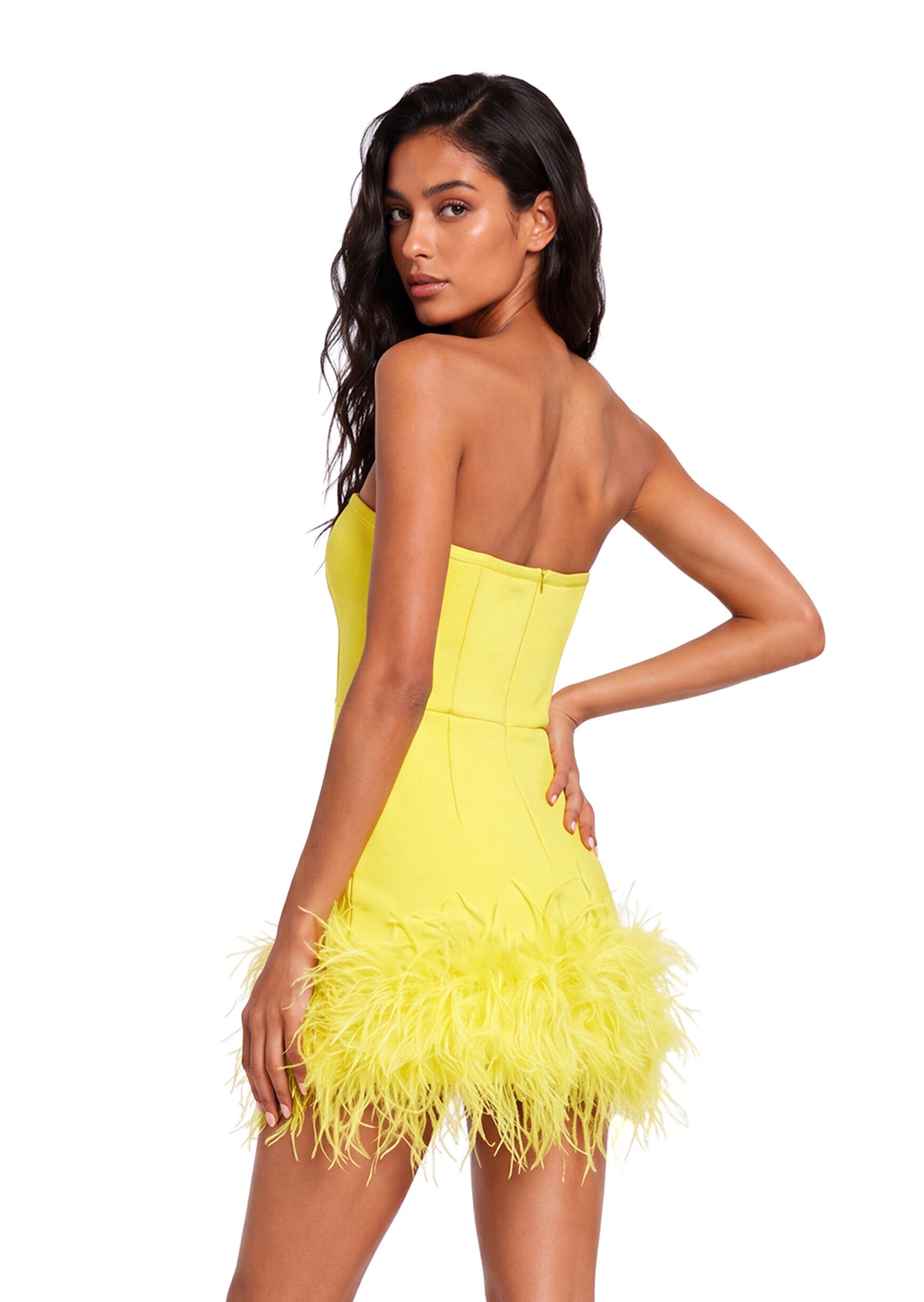 Padma Strapless Mini Dress In Yellow