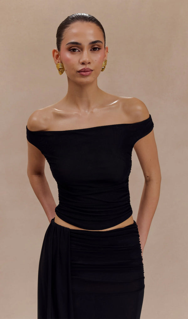 Mesh Crop Top - Black