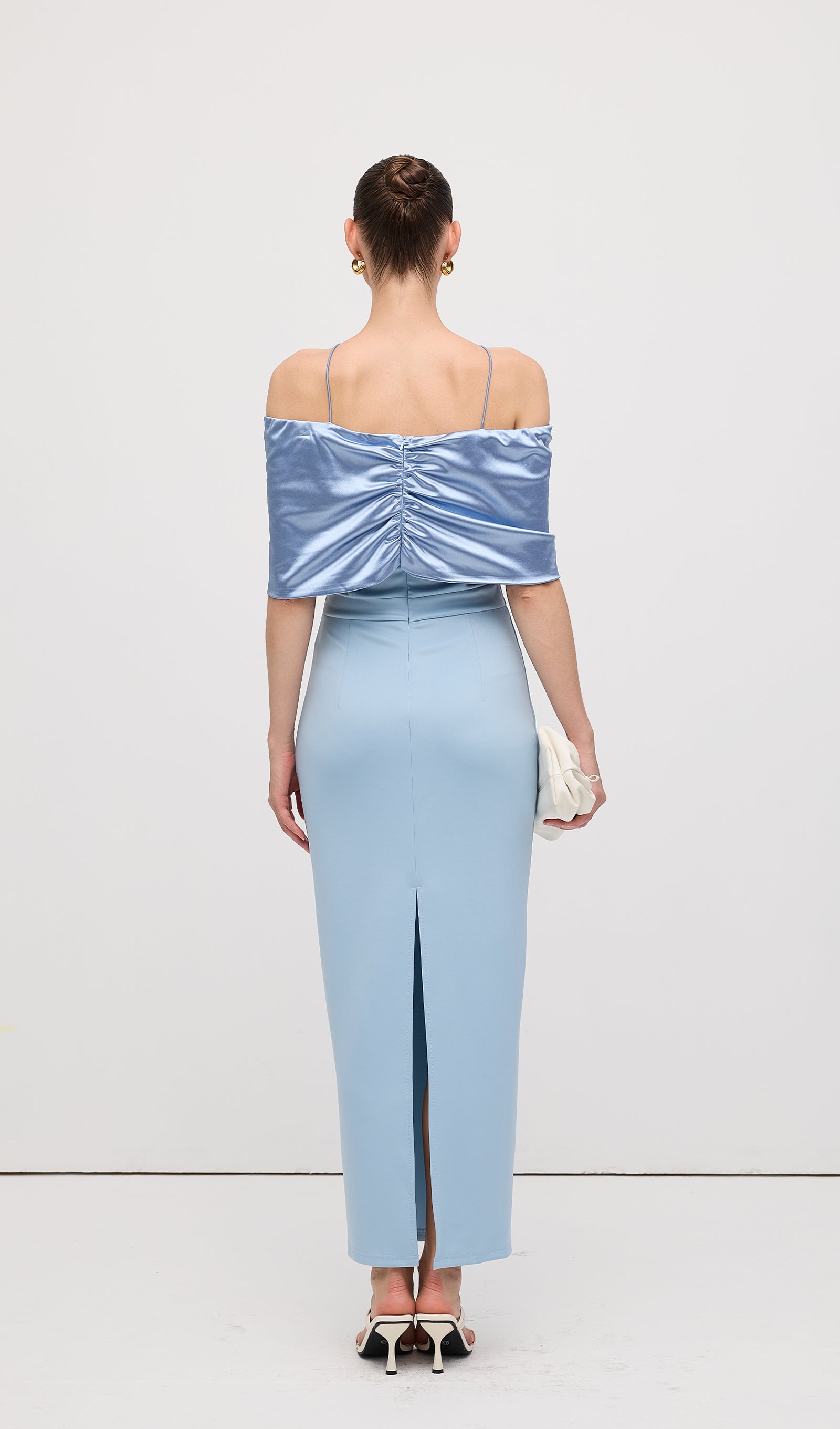 Midikleid in A-Linie mit Blumenmuster und Laternenärmeln