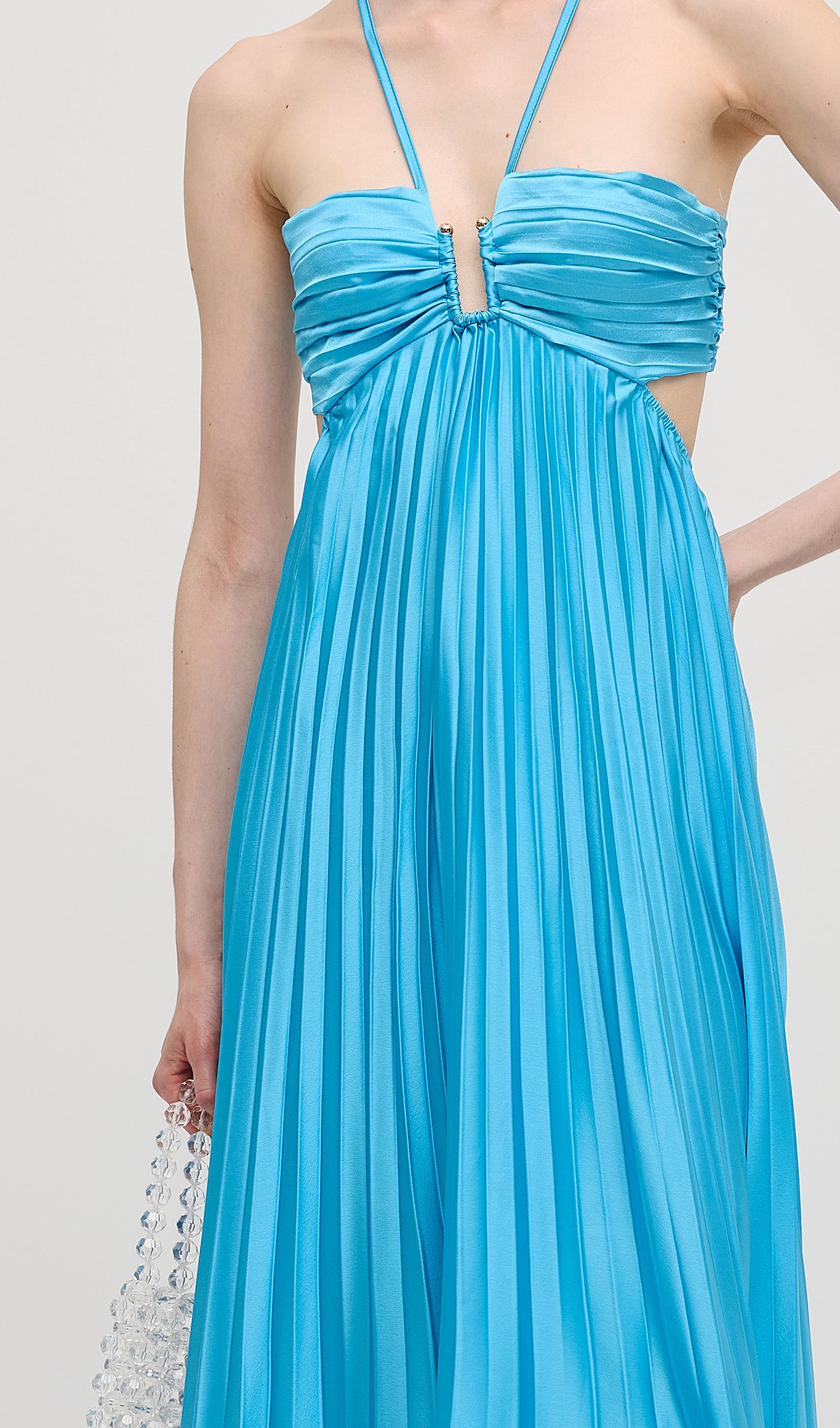 Midikleid in A-Linie mit Blumenmuster und Laternenärmeln