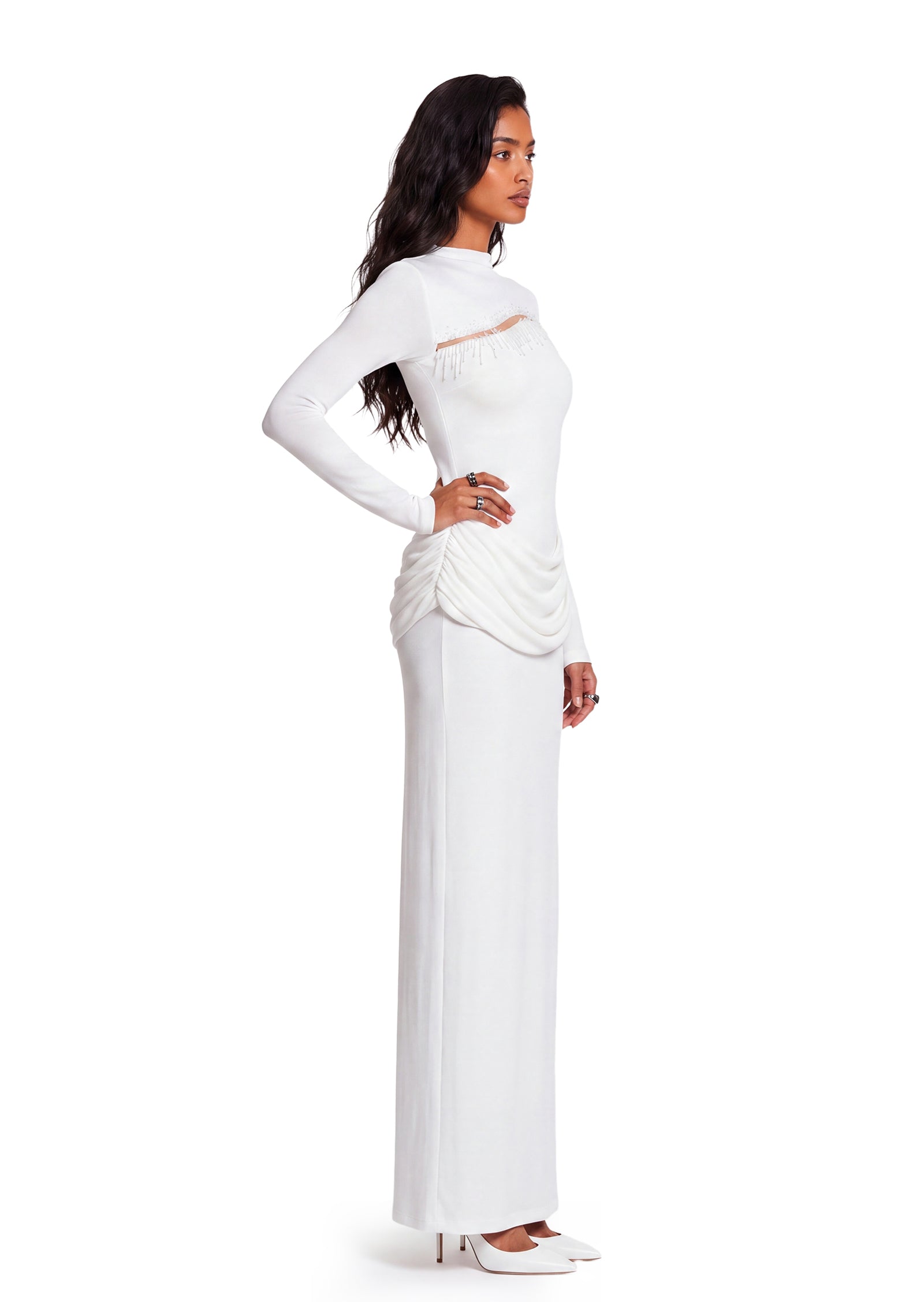 Bedros Jersey Maxi Dress In White