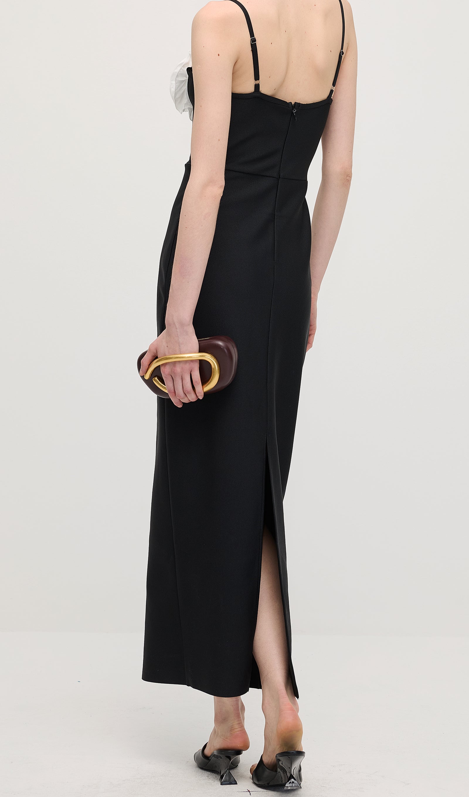 Midikleid in A-Linie mit Blumenmuster und Laternenärmeln