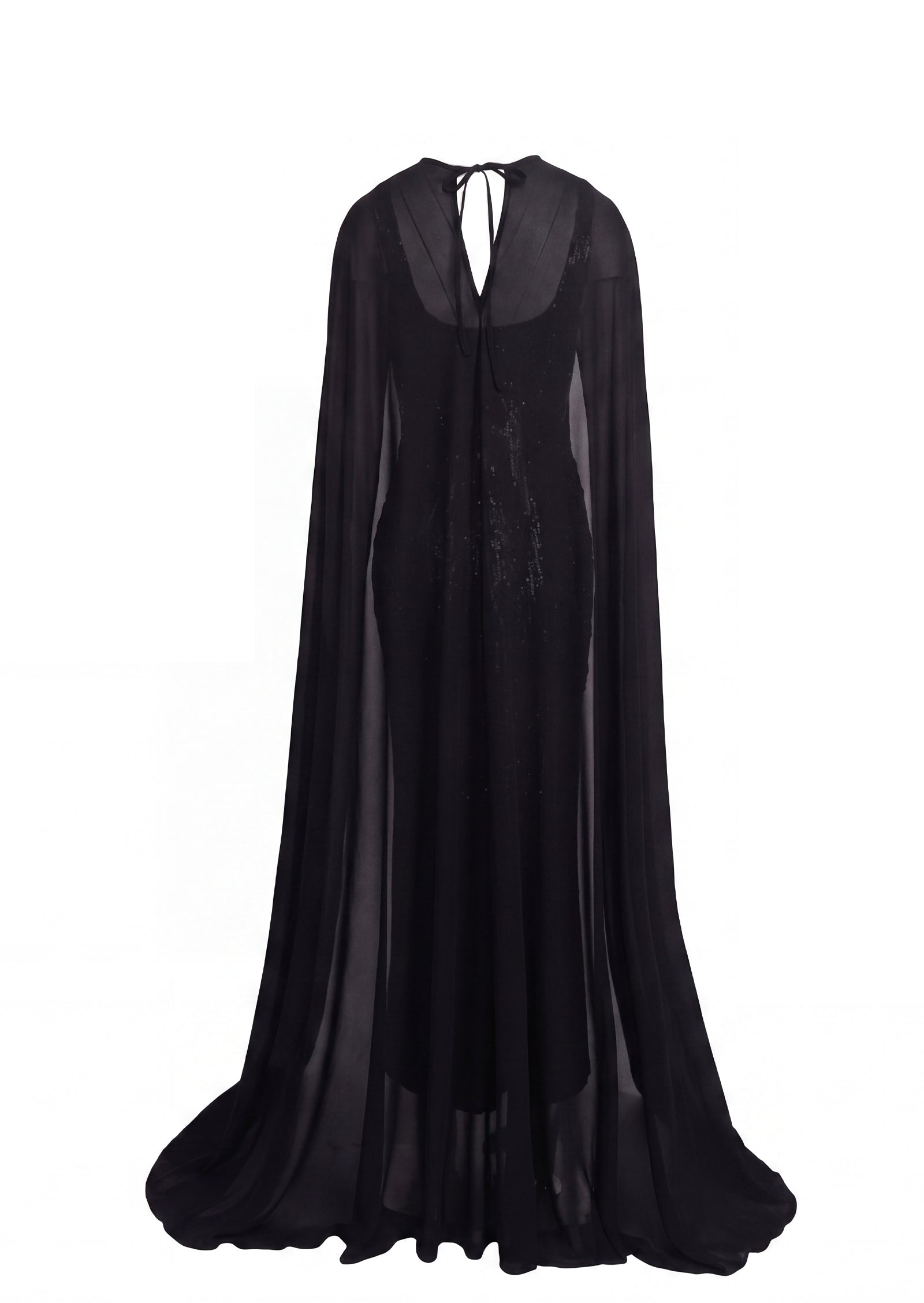 Mayu Sleeveless Sequined Cape Two Piece Dress