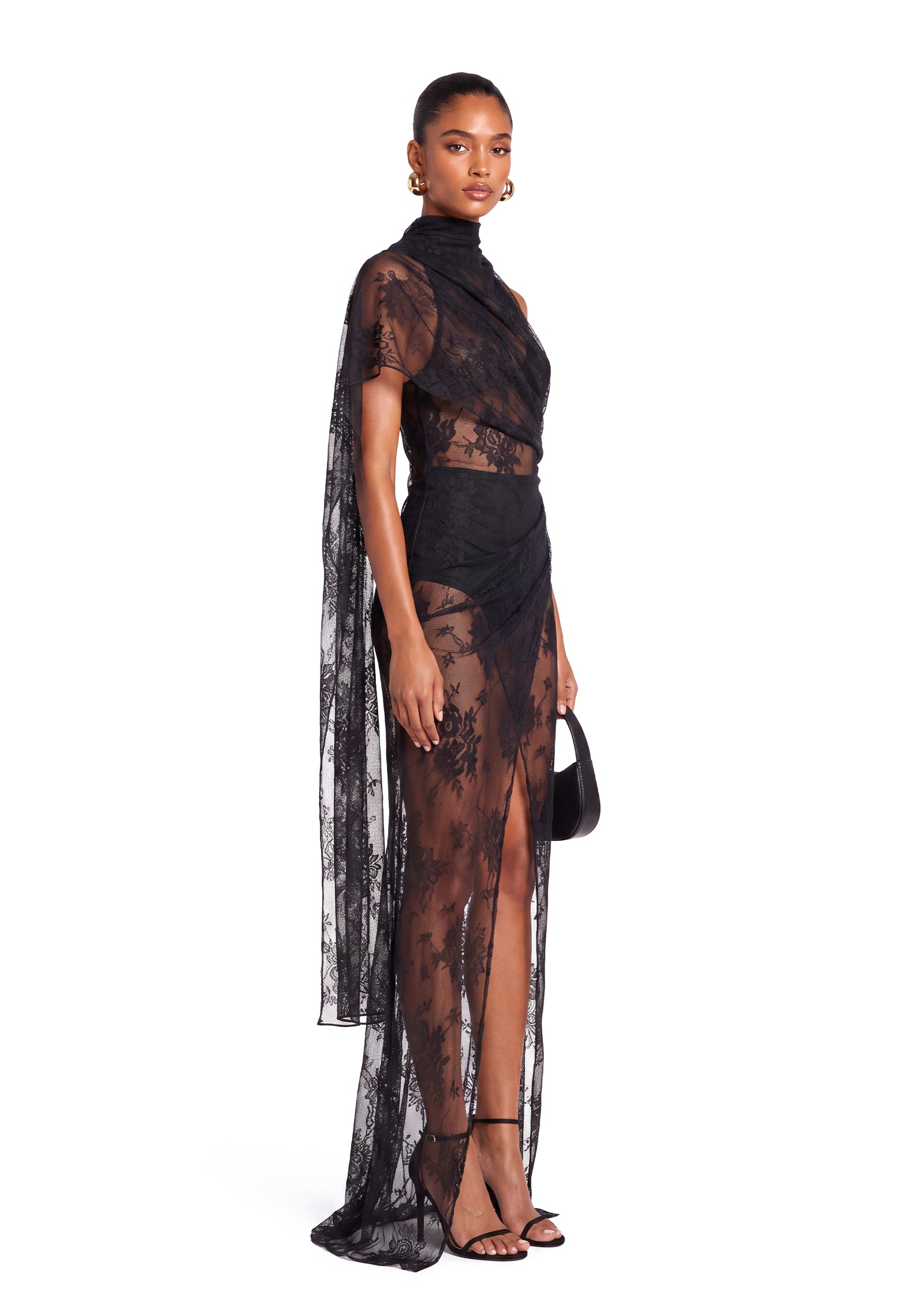 Xidorn Lace Backless Maxi Dress In Black
