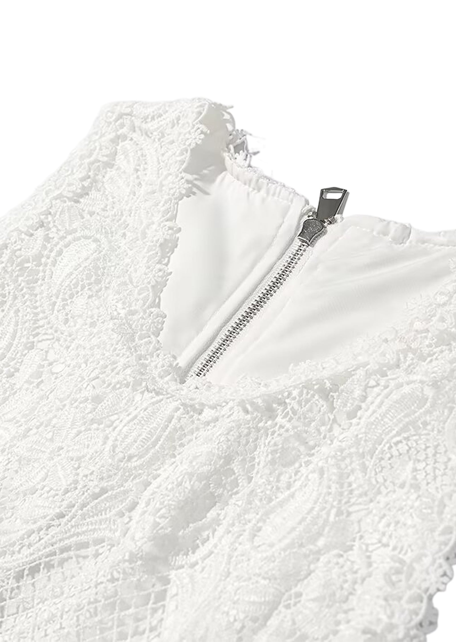 Midikleid in A-Linie mit Blumenmuster und Laternenärmeln