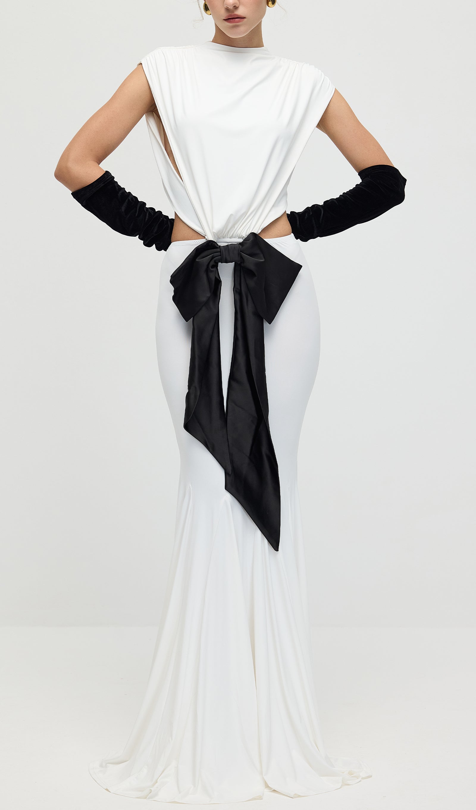 Midikleid in A-Linie mit Blumenmuster und Laternenärmeln