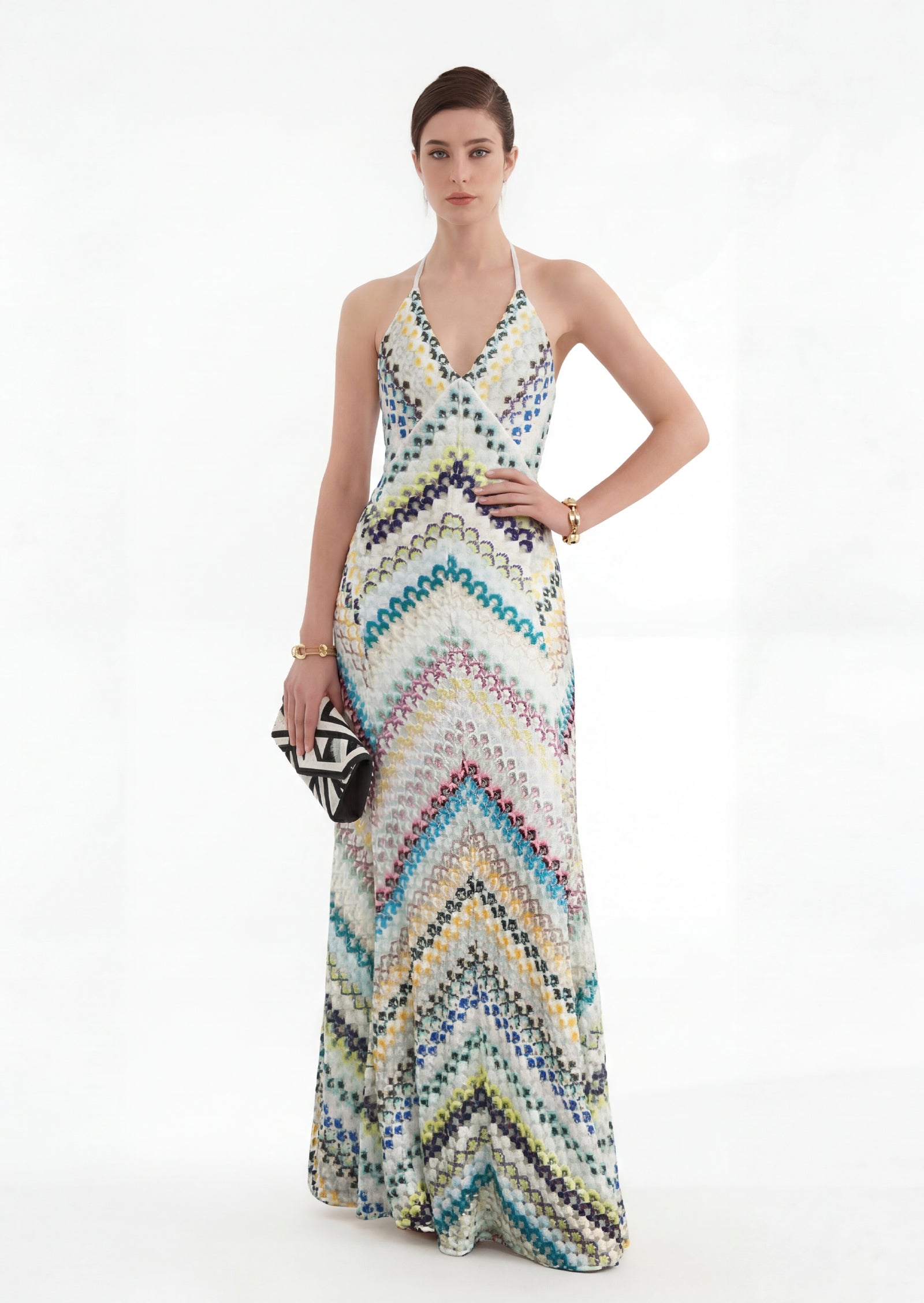Midikleid in A-Linie mit Blumenmuster und Laternenärmeln