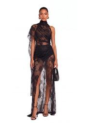 Xidorn Lace Backless Maxi Dress In Black