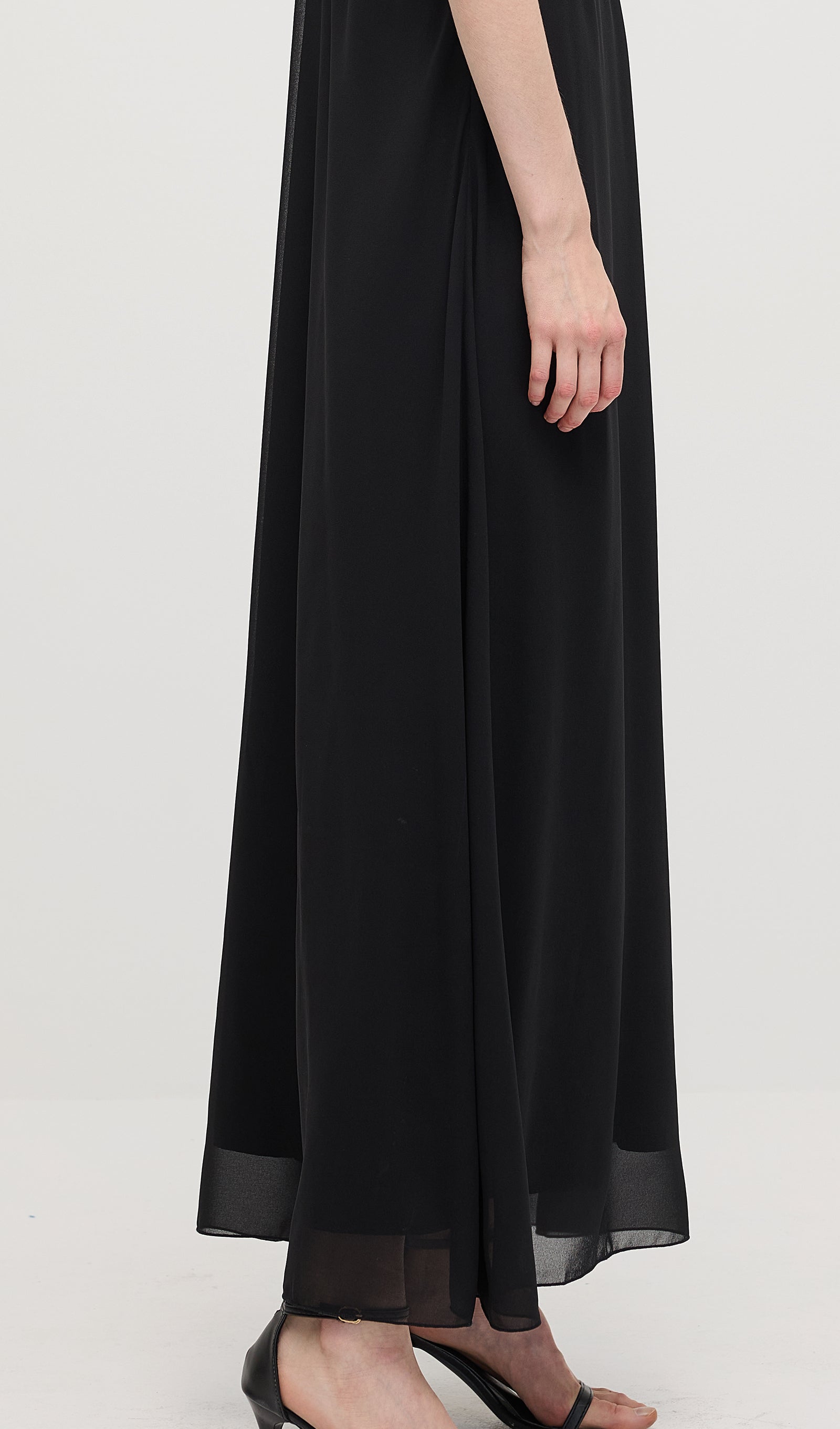 Midikleid in A-Linie mit Blumenmuster und Laternenärmeln