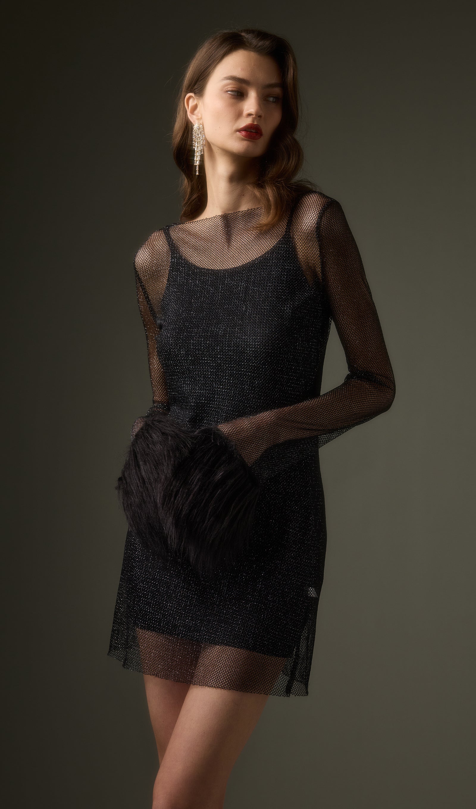 Sheer  Mini Dress in Black (Final Sale-US Only)