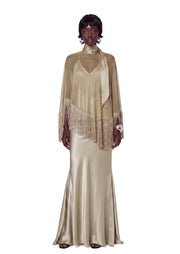 Zahara Tassel Satin Maxi Dress