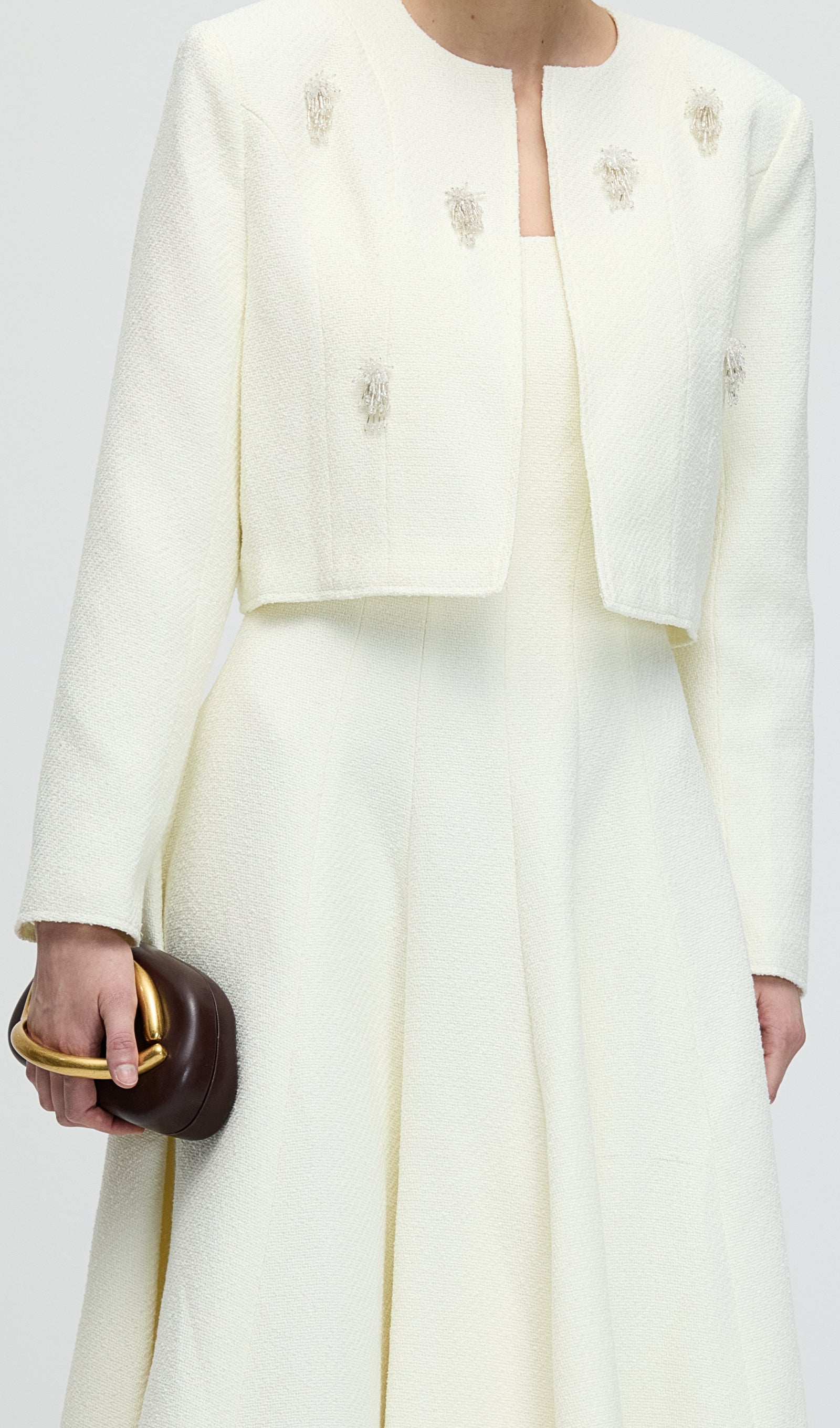 Midikleid in A-Linie mit Blumenmuster und Laternenärmeln