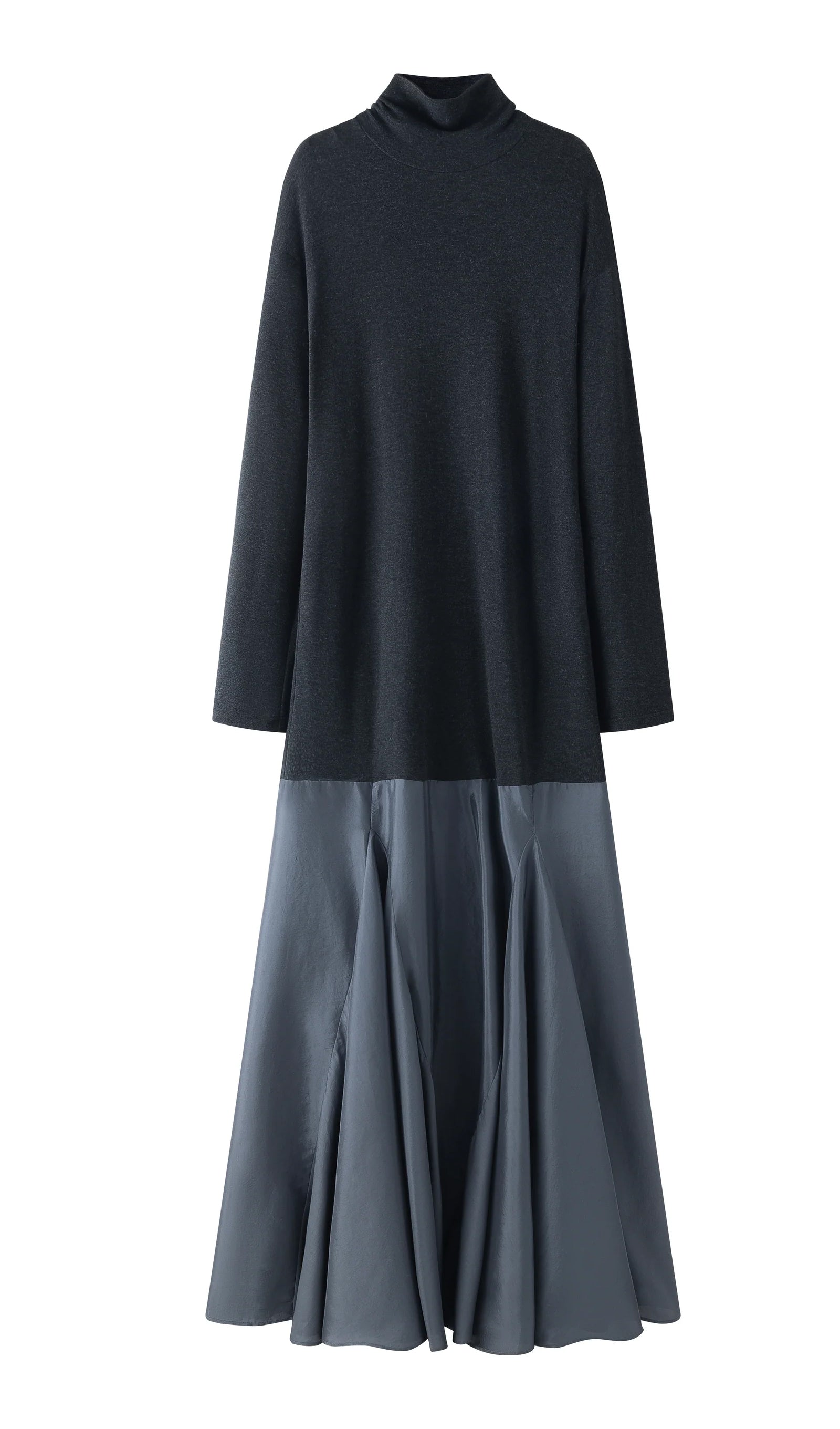 Midikleid in A-Linie mit Blumenmuster und Laternenärmeln