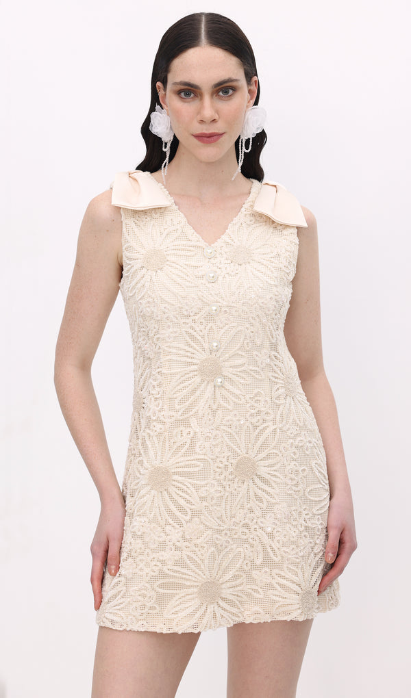 A Line Bow Mini Dress