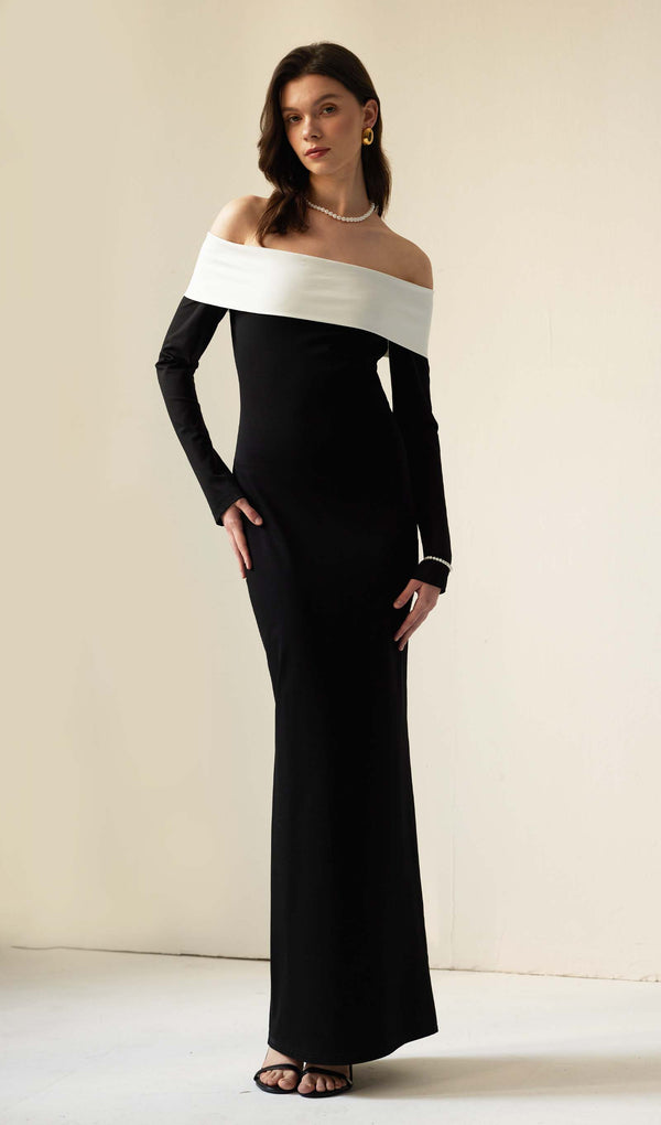 Anya Maxi Dress Black/White