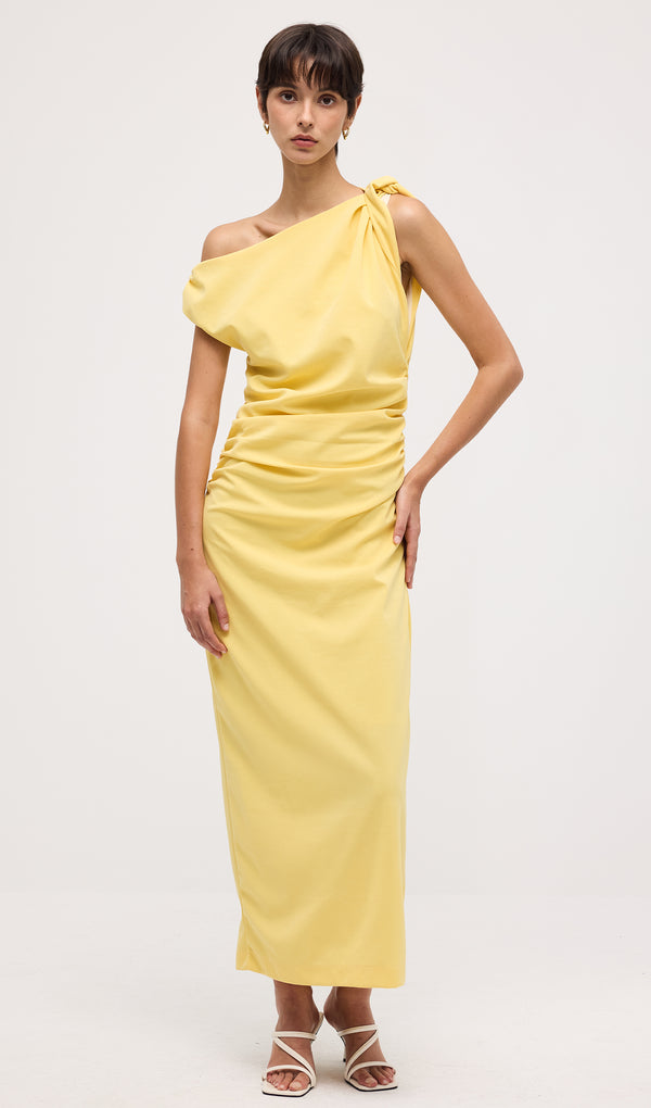 Asymmetric One Shoulder Midi Dress