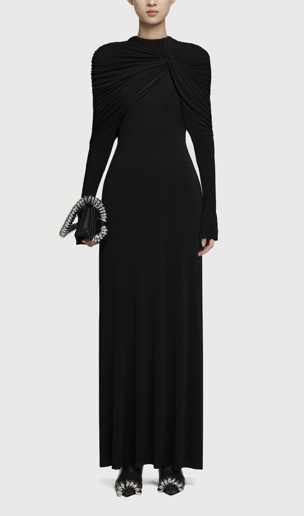 Midikleid in A-Linie mit Blumenmuster und Laternenärmeln