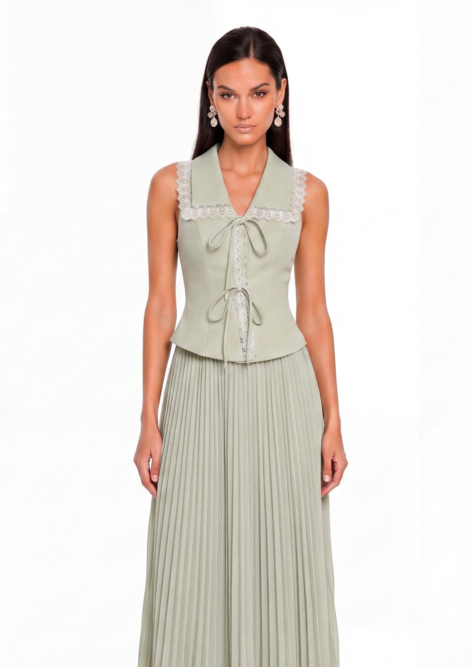 Barnett Lace Trimmed Midi Skirt Two Piece Set