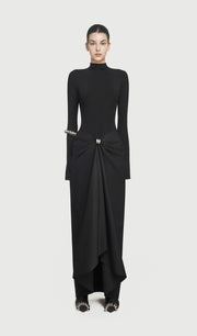 Midikleid in A-Linie mit Blumenmuster und Laternenärmeln