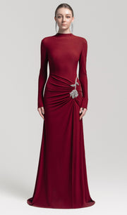 Bodice Mermaid Maxi Dress In Red