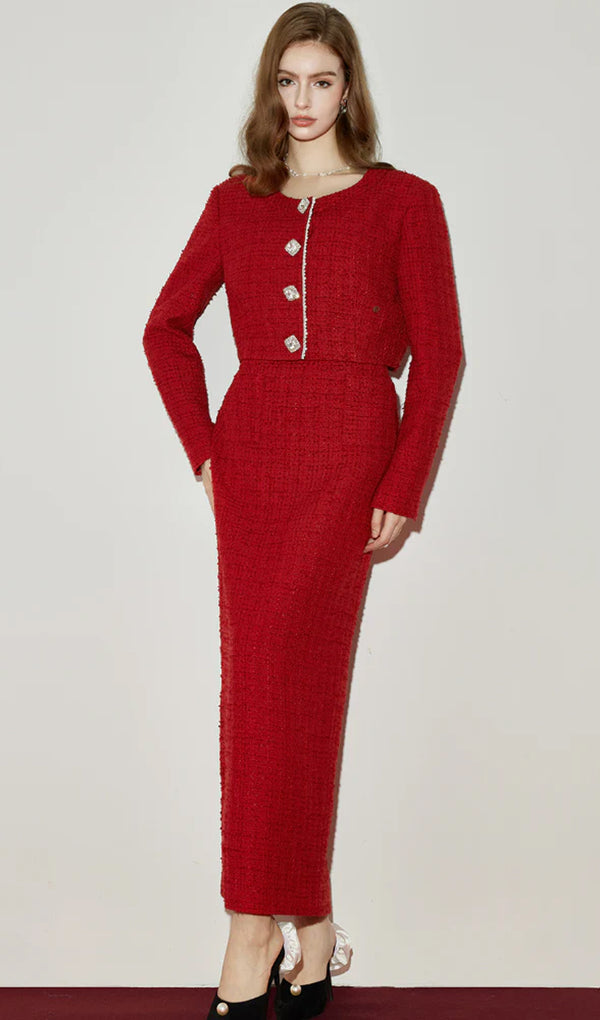 Bowknot Off-Shoulder Maxi Dress & Jacket Set