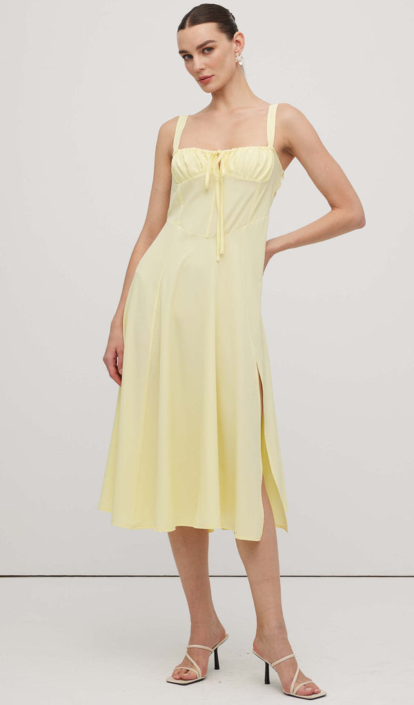 Midikleid in A-Linie mit Blumenmuster und Laternenärmeln