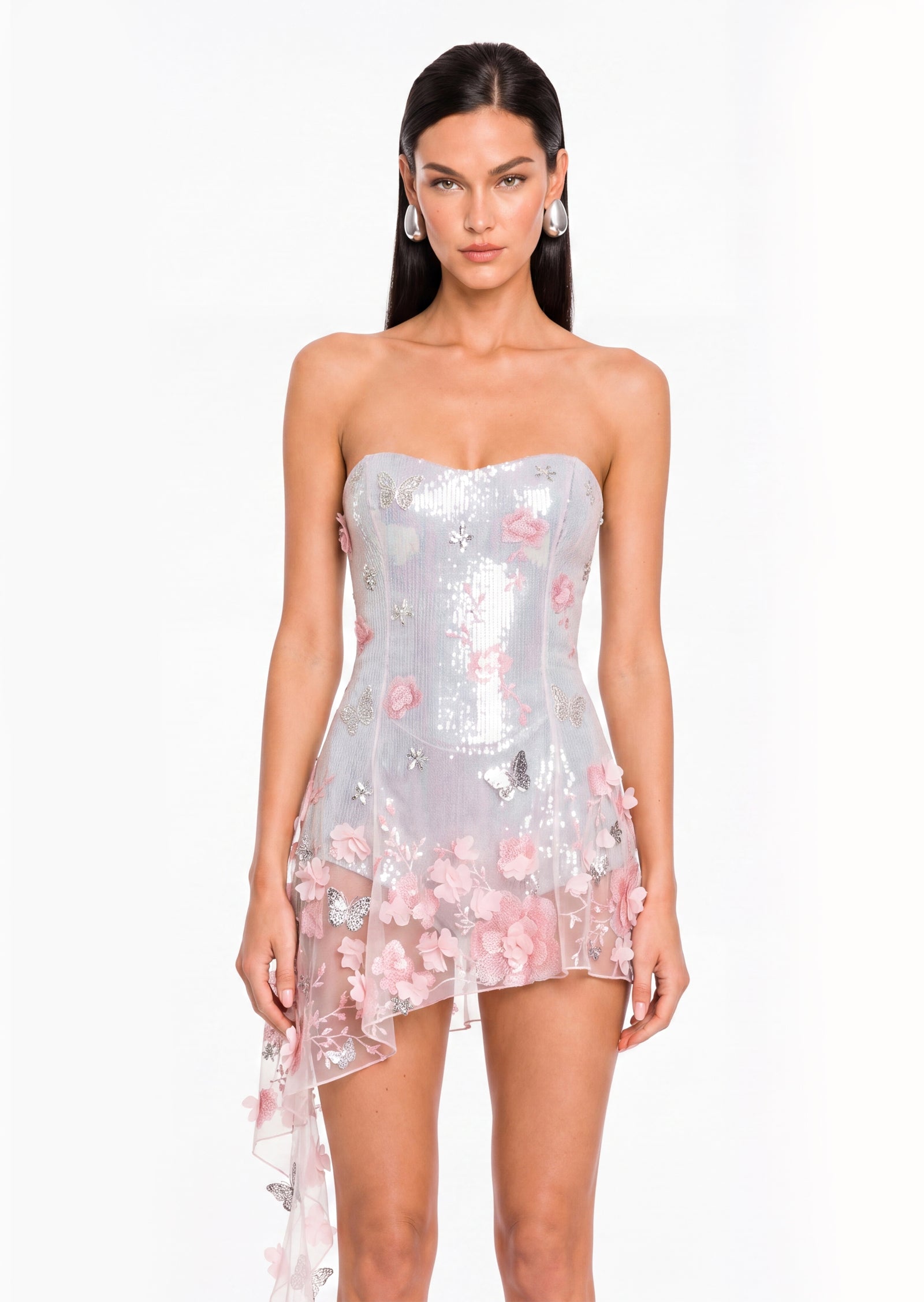 Cadiz Embellished Tulle Corset Mini Dress