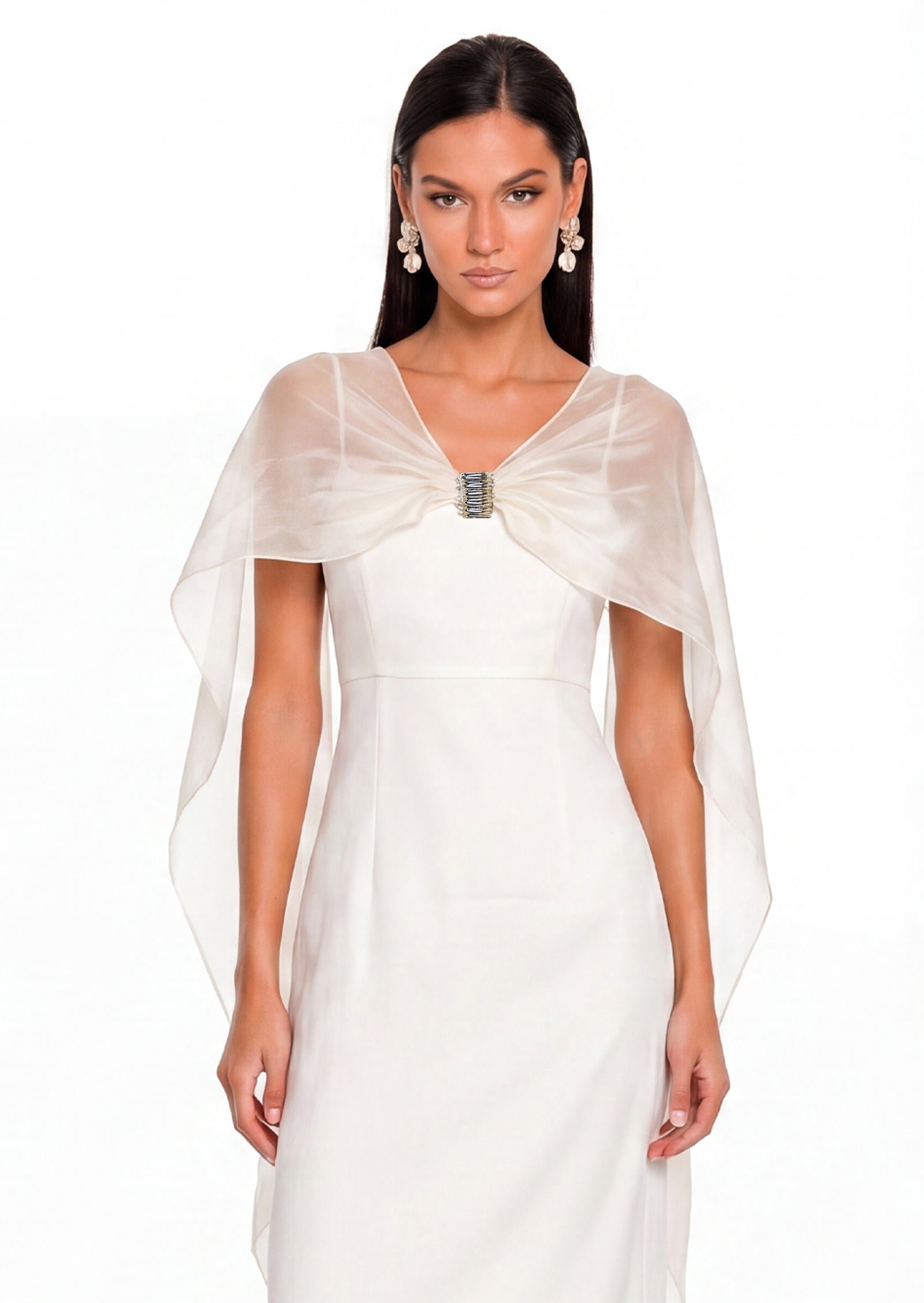 Midikleid in A-Linie mit Blumenmuster und Laternenärmeln