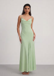 Vilma Chiffon Maxi Dress In Sage