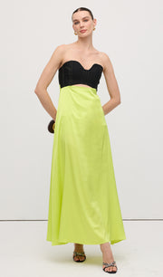 Midikleid in A-Linie mit Blumenmuster und Laternenärmeln