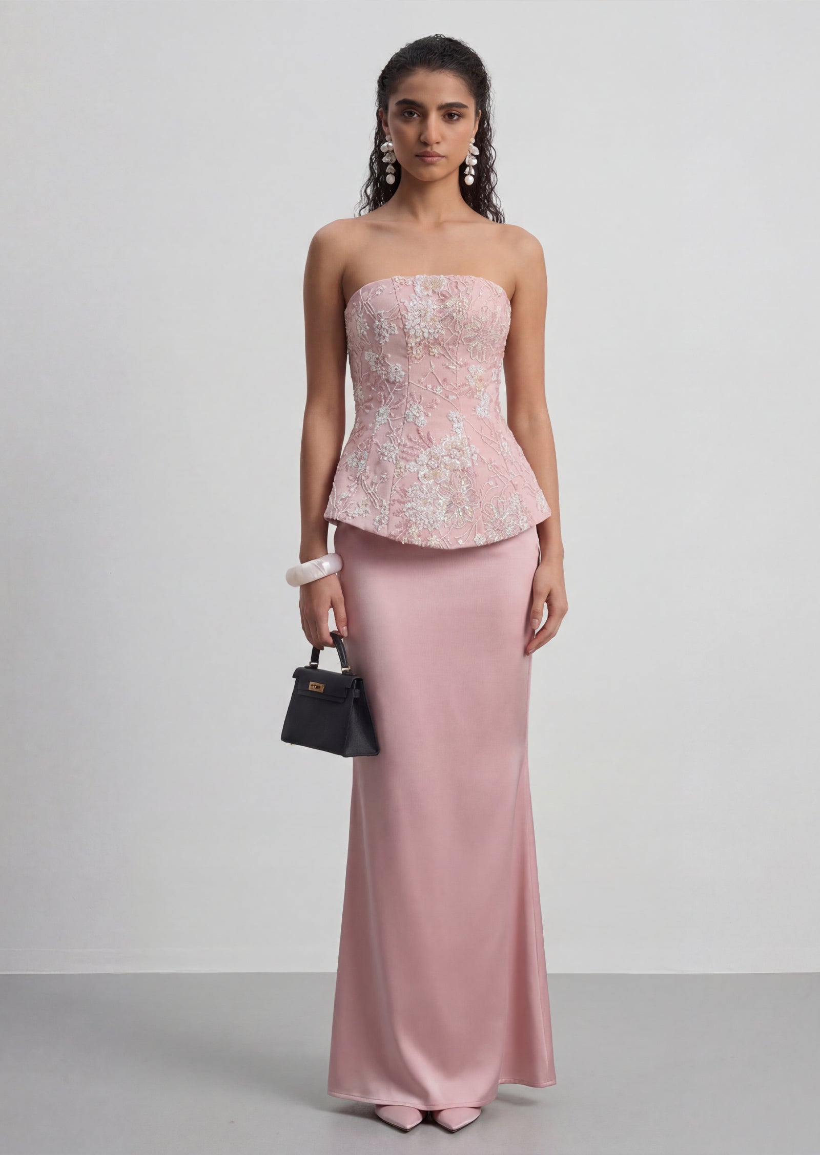 Corvina Embellished Floral Bandeau Maxi Dress