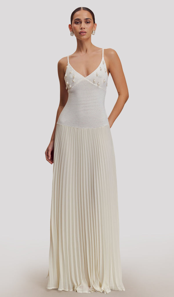 Crochet Pearl Maxi Dress