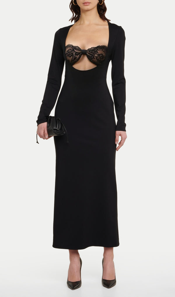 Crochet Trimmed Midi Dress