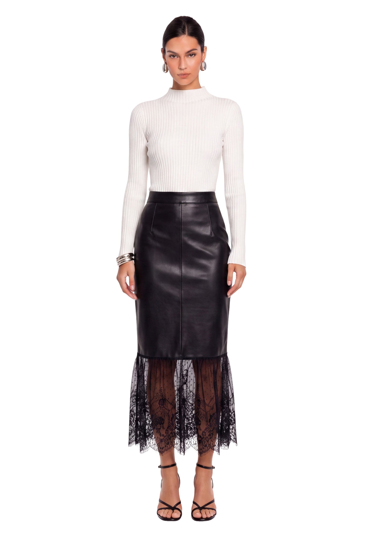 Minikleid mit 3D-Strassblumenmuster in Weiß