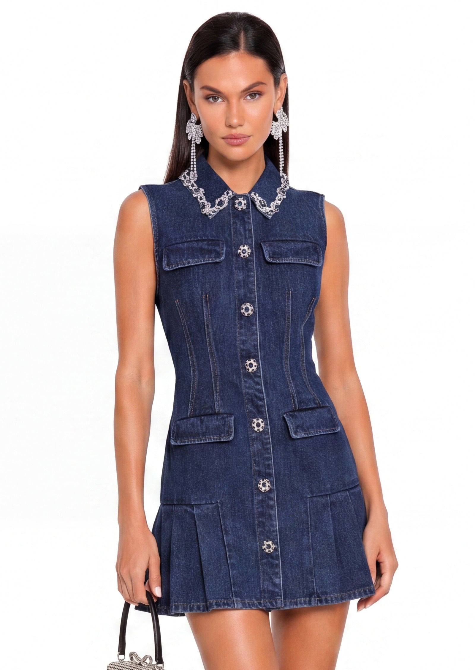 Denim Sleeveless Mini Dress