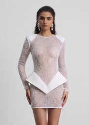Midikleid in A-Linie mit Blumenmuster und Laternenärmeln