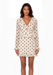 Eigra Frill Detail Polka Dot Mini Dress