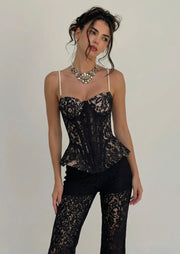 Elise Lace Corset Pants Set