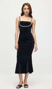 Midikleid in A-Linie mit Blumenmuster und Laternenärmeln