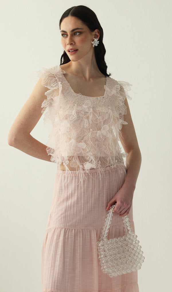 Feather Square Neck Vest Top