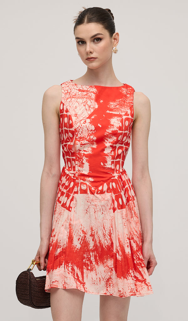 Floral Print Sleeveless Mini Dress