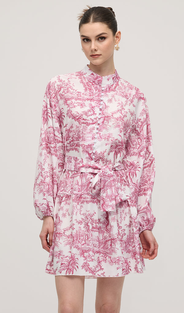 Floral Ruffles Smocked Tiered Mini Dress