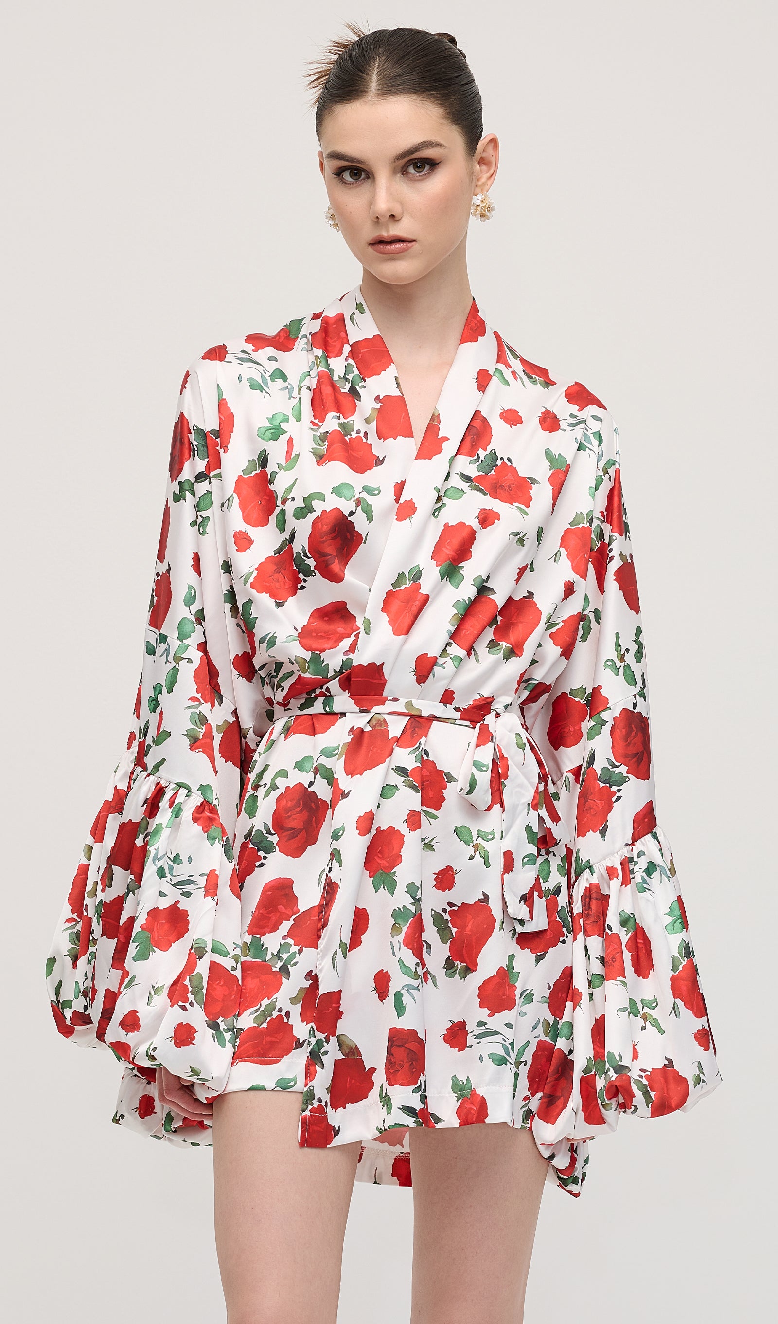 Floral Wide Sleeves Mini Dress Sets – Queena Wish